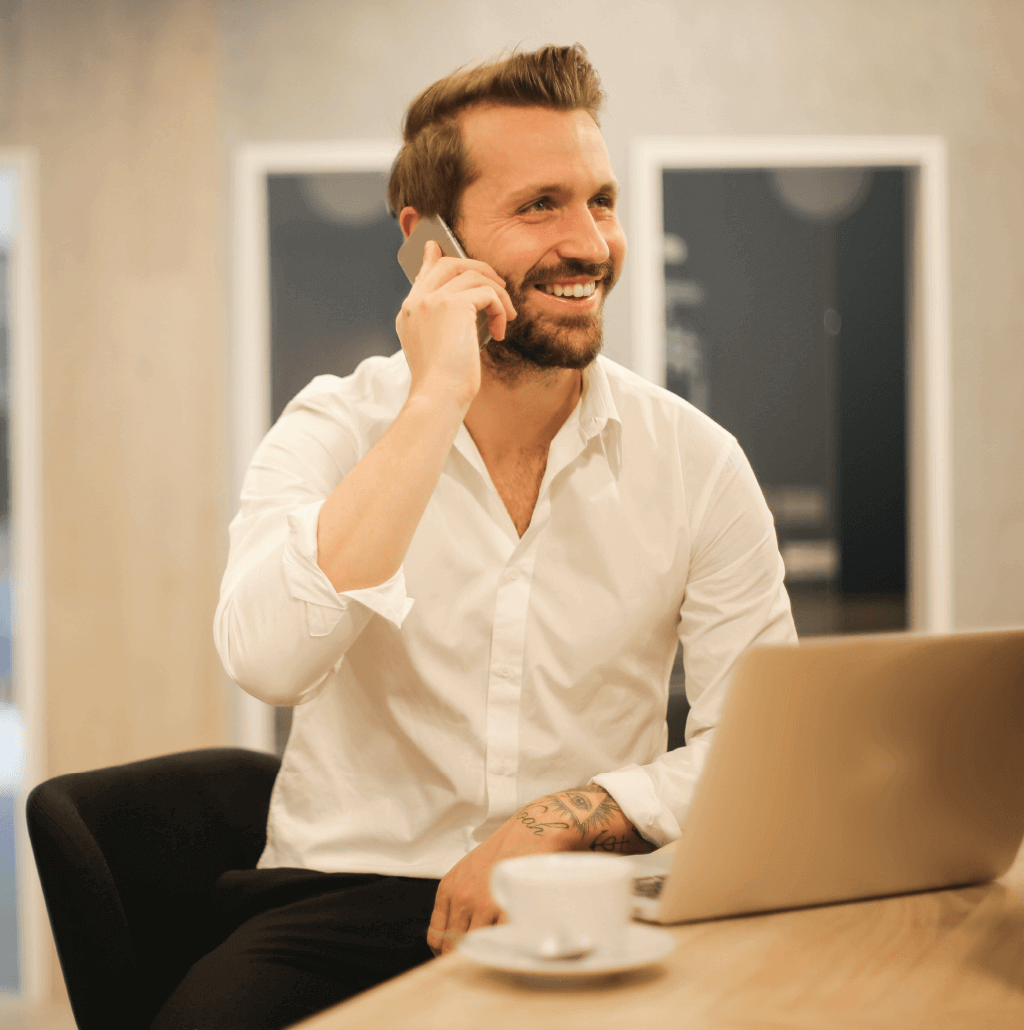 young businessman on phone